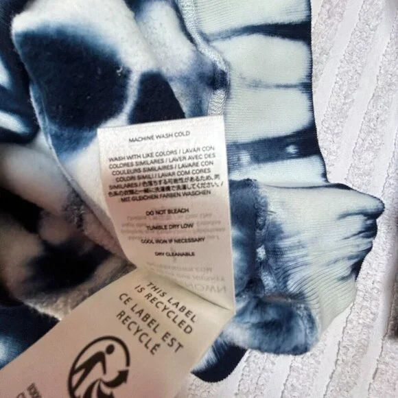 Outerknown Women Small Remote Surf Break T-Shirt Long Sleeve Tie Dye Blue Casual - Picture 5 of 9